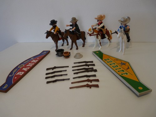 Vintage playmobil cowboys 4 - playmobil, cowboys,
